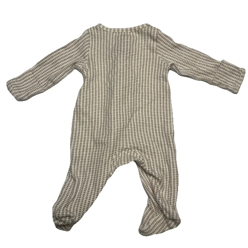 Carters Child of‎ Mine Preemie Footed Sleeper Tan Geometric Print Cotton Zipper